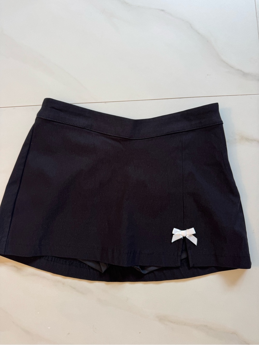 Garage Black Mini Skort with White Bow